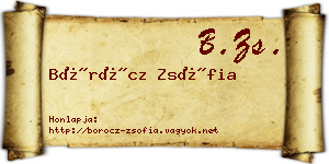 Böröcz Zsófia névjegykártya